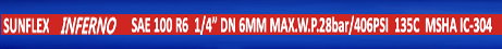 SUNFLEX INFERNO R6 HIGH TEMPERATURE HOSE - 45M ROLL