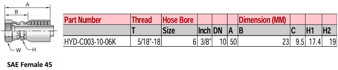 SAE Female Straight