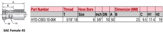 SAE Female Straight
