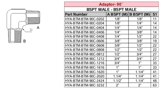 Adaptor - 90° - BSPT MALE x BSPT MALE