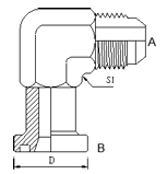 Adaptor - SAE Flange - 90° Elbow JIC Male - F62