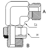 Adaptor - BSPP Male - Heavy Metric Male 90°