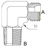 Adaptor - BSPT Male - Metric Heavy Male 90°