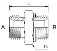 Adaptor - BSPP Male - Metric Stud Male