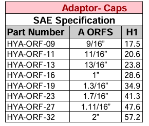 Adaptor Cap - ORFS Female SAE Specification